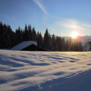 Abends an der Hütte